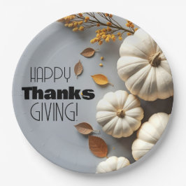 Zum Erntedankfest Weiße Kürbis Pappteller