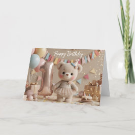 Zum ersten Geburtstag: Süßer Teddybär-Feier Karte