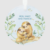 Zum ersten Mal als Familie von 3 Jahren Ornament (Rückseite)