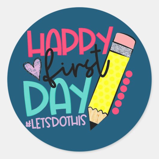 Zum ersten Mal begrüßen wir Sie Runder Aufkleber (Vorderseite)