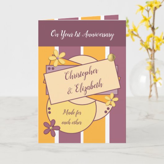 Zum ersten Mal lila Karte (Gelbe Blume)