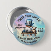 Zum ersten Mal Onkel - Es ist ein Junge | Button (Vorne & Hinten)