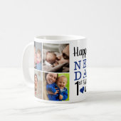 Zum ersten Mal Vater's Day New Dad 5 Foto Collage Kaffeetasse (Vorderseite Links)