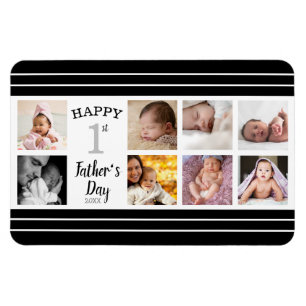 Zum ersten Mal Vater's Day New Dad 8 Foto Collage Magnet