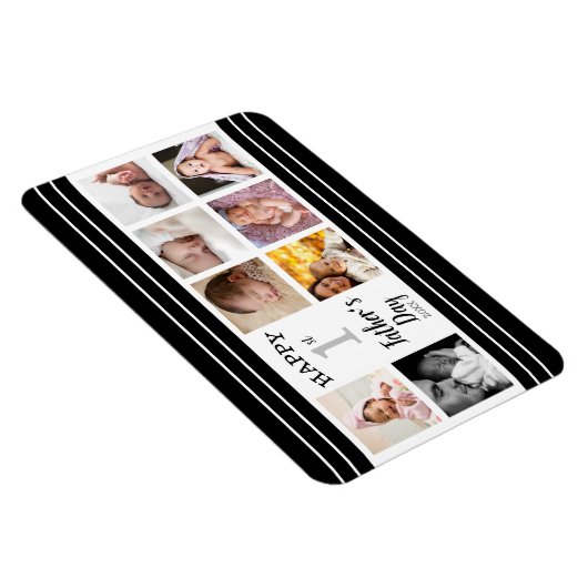 Zum ersten Mal Vater's Day New Dad 8 Foto Collage Magnet (Rechte Seite)