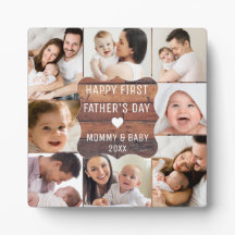 Zum ersten Mal Vatertag 8 Foto Collage Wood