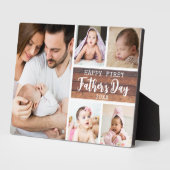 Zum ersten Mal Vatertag Holz 5 FotoCollage Fotoplatte (Seite)