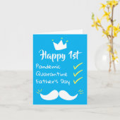 Zum ersten Mal Vatertag Pandemie-Quarantäne Blau Karte (Gelbe Blume)