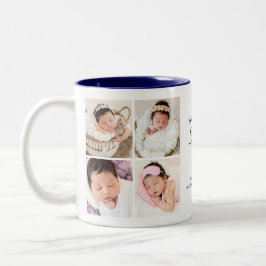 Zum ersten Tag des Vaters 8 Foto Collage & Nachric Zweifarbige Tasse