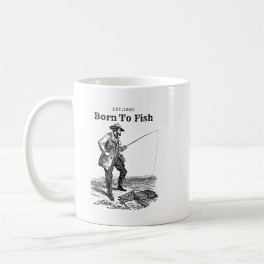 Zum Fischen geboren Kaffeetasse (Links)