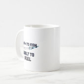 Zum Fischen geboren Kaffeetasse (Vorderseite Links)
