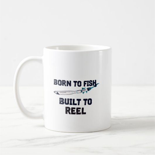 Zum Fischen geboren Kaffeetasse (Links)