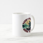 Zum Fischen geboren Kaffeetasse (VorderseiteRechts)