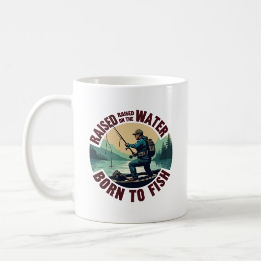 Zum Fischen geboren Kaffeetasse (Links)