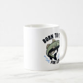 Zum Fischen geboren Kaffeetasse (VorderseiteRechts)