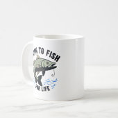 Zum Fischen geboren Kaffeetasse (Vorderseite Links)