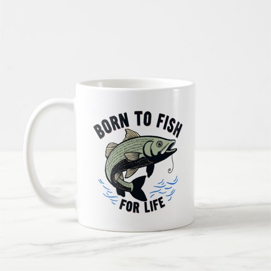Zum Fischen geboren Kaffeetasse (Links)