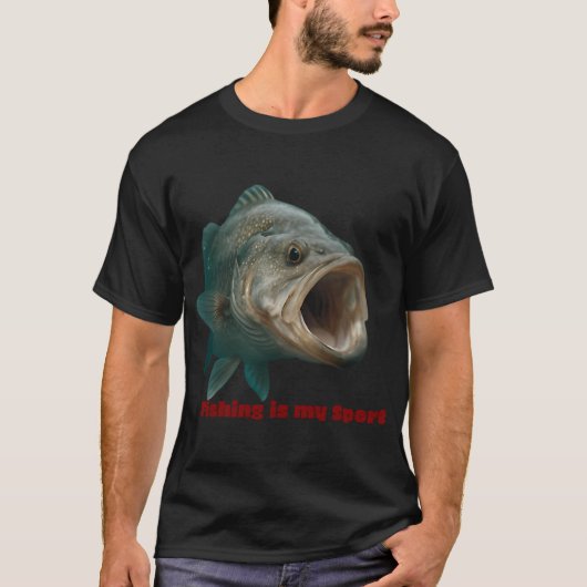 Zum Fischen geboren T-Shirt (Vorderseite)