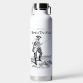 Zum Fischen geboren Trinkflasche (Vorderseite)