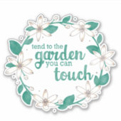 Zum Garten hin gelangt man zu einer Aquarellblume Aufkleber (Vorderseite)