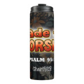 Zum Gebet gemacht: Blumenhintergrund Thermosbecher (Vorderseite)