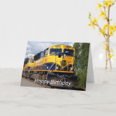 Zum Geburtstag: Alaska Eisenbahn Lokomotive Karte (Gelbe Blume)