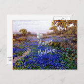 Zum Geburtstag - Bluebonnets bei Twilight, Postkarte (Vorne/Hinten)