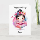 Zum Geburtstag der schönsten Ballerina Städtische  Karte (Vorderseite)