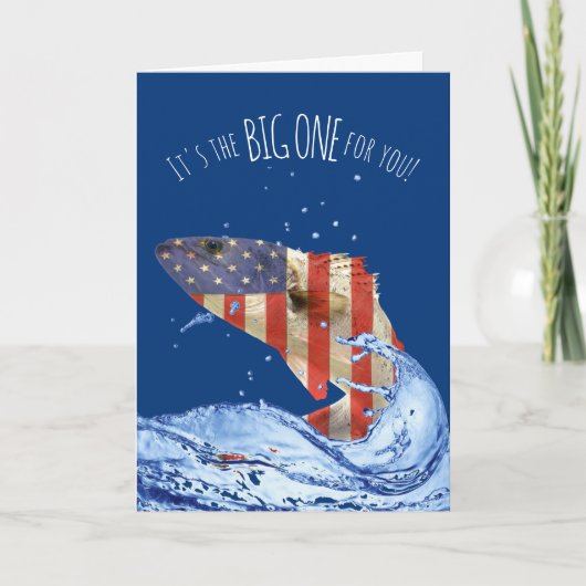 zum Geburtstag ein großer Fisch Karte (Vorderseite)