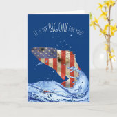 zum Geburtstag ein großer Fisch Karte (Gelbe Blume)