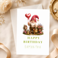 Zum Geburtstag eine niedliche Gnome-Karte für Kind