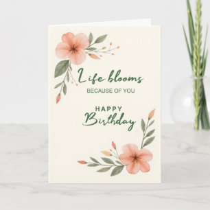 Zum Geburtstag Erblüht Das Leben Dank Ihnen Blumen Karte