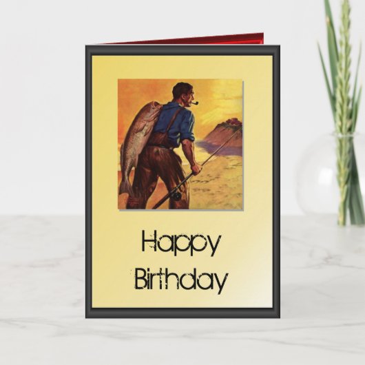 Zum Geburtstag glücklich - Angeln Karte (Vorderseite)