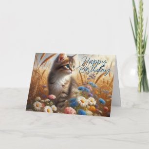 Zum Geburtstag Grüße von deiner Katze Karte