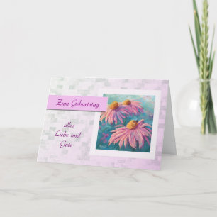 Zum Geburtstag - Happy Birthday in German, daisies Karte