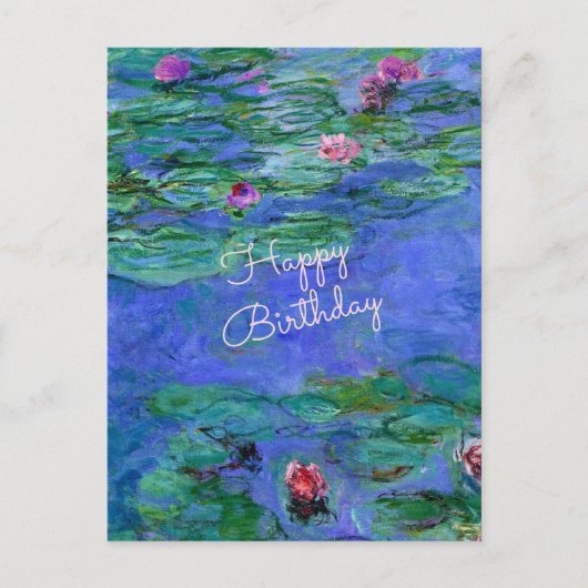 Zum Geburtstag: Monet's Water Lilies berühmte Kuns Postkarte (Vorderseite)