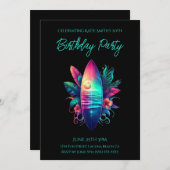 Zum Geburtstag Party Surfboard Tropical Beach- Einladung (Vorne/Hinten)