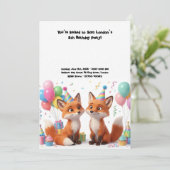 Zum Geburtstag süßer Fuchs Einladung (Stehend Vorderseite)
