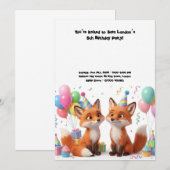 Zum Geburtstag süßer Fuchs Einladung (Vorne/Hinten)