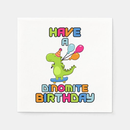 Zum Geburtstag von Dinomit am 3. Serviette (Vorderseite)