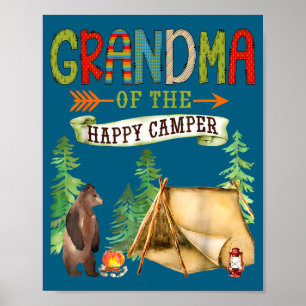 Zum Geburtstag von Oma Happy Camper Camping Poster