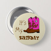 Zum Geburtstag Western-Stiefel Knöpfe Button (Vorne & Hinten)