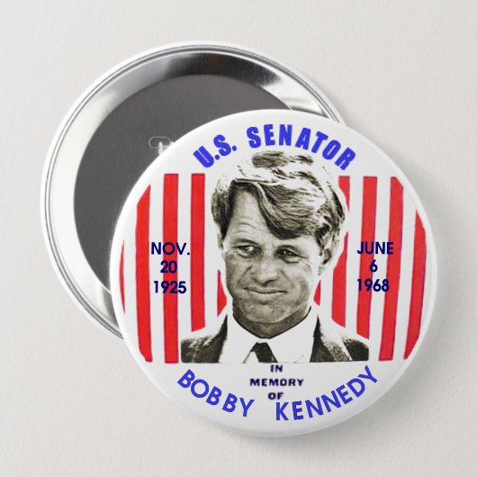 Zum Gedenken an Bobby Kennedy Button (Vorne & Hinten)