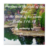 Zum Gedenken an Psalm-116:15 Fliese (Vorderseite)