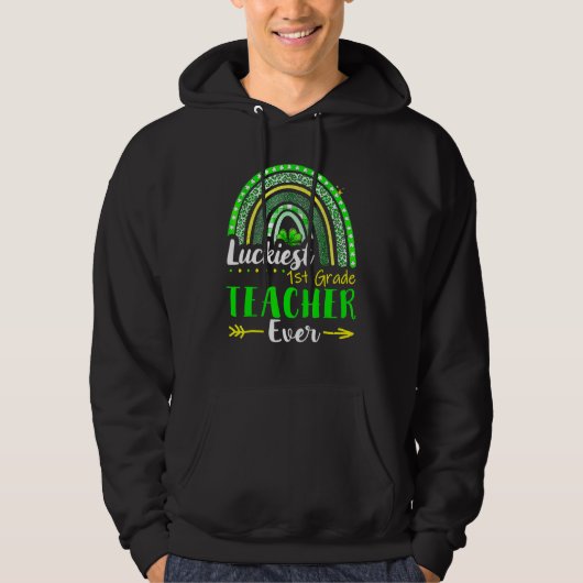 Zum Glück 1. Klasse Lehrer je St Patrick's Day L Hoodie (Vorderseite)