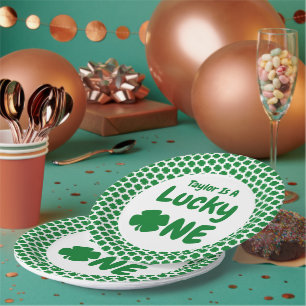 Zum Glück 1 St Patrick's Day 1. Geburtstag Pappteller