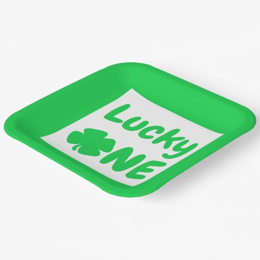 Zum Glück 1 St Patrick's Day 1. Pappteller (Gewinkelt)