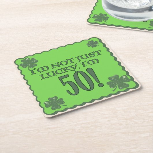Zum Glück 50. Geburtstag Untersetzer (angewinkelt)