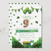 Zum Glück 9 Patrick's Day Geburtstagsparty Einladu Einladung (Vorne/Hinten)