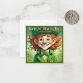 Zum Glück am St. Patrick's Day Mitteilungskarte (Vorderseite/Rückseite Beispiel)